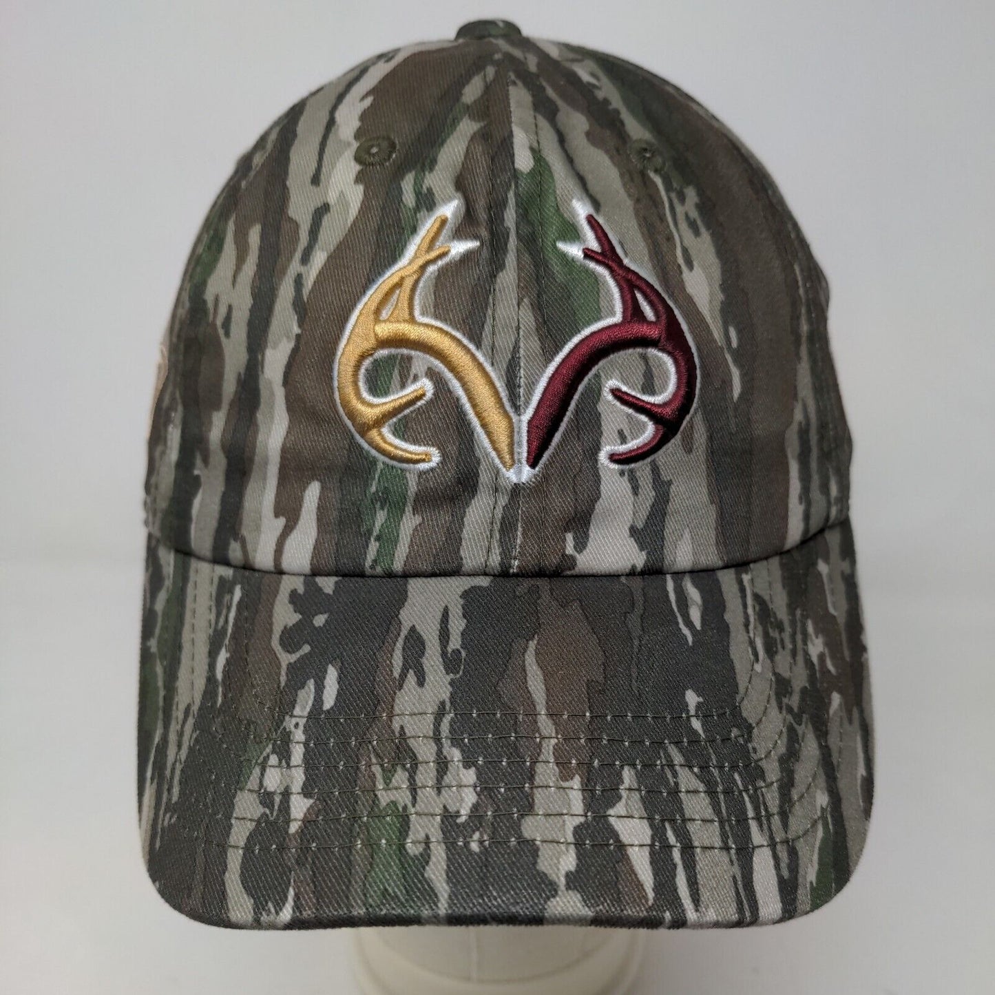 Top of the World Mens Slideback Hat Green Camo Embroidered Antler Logo Polyester