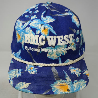 San Sun BMC West 5 Panel Blue OSFM Floral Rope Snapback Hat Materials Vintage