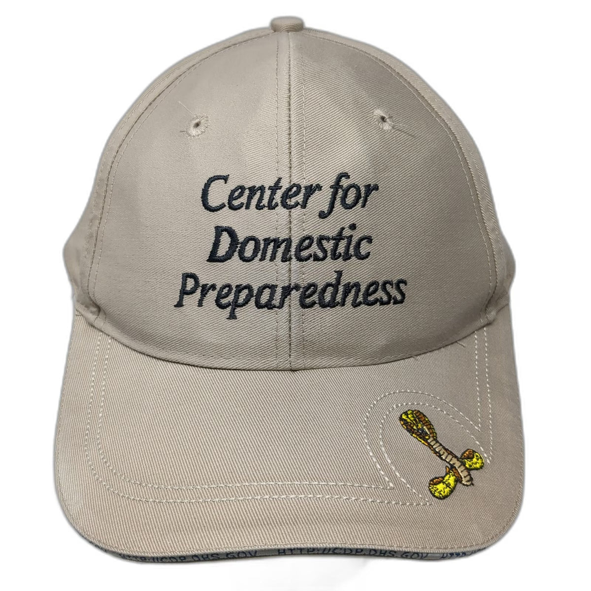 NLM Center for Domestic Preparedness Hat Beige Baseball Cap One Size Logo