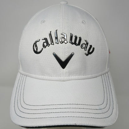 Callaway Baseball Cap White One Size Side Logo Curved Brim Contrast Stitch Hat