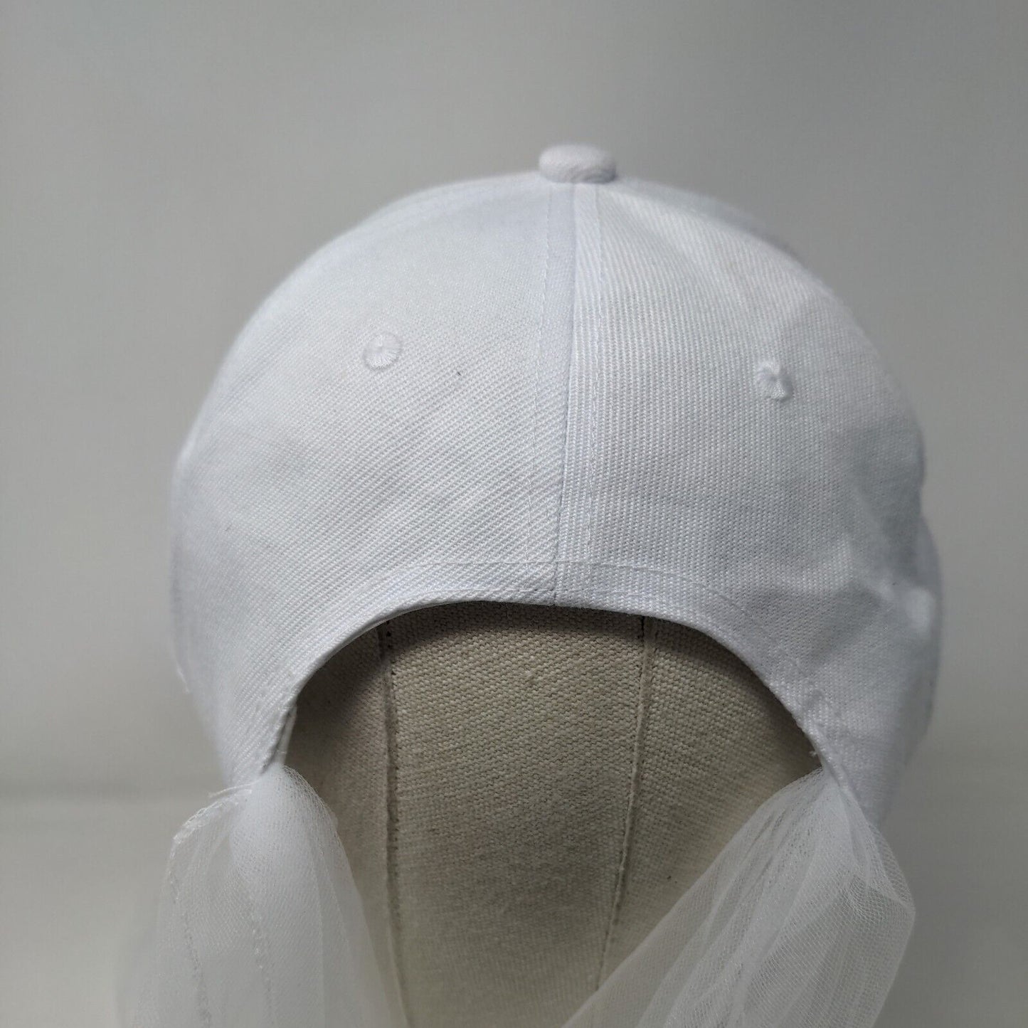 Bride Lace Veil Hat White One Size Embroidered Solid 6 Panel Vent Holes