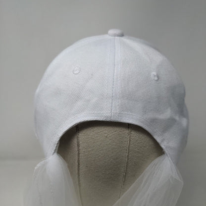 Bride Lace Veil Hat White One Size Embroidered Solid 6 Panel Vent Holes