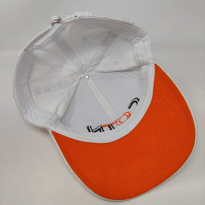 COTN Slideback Hat White One Size Adjustable Embroidered Vented Holes 6 Panel