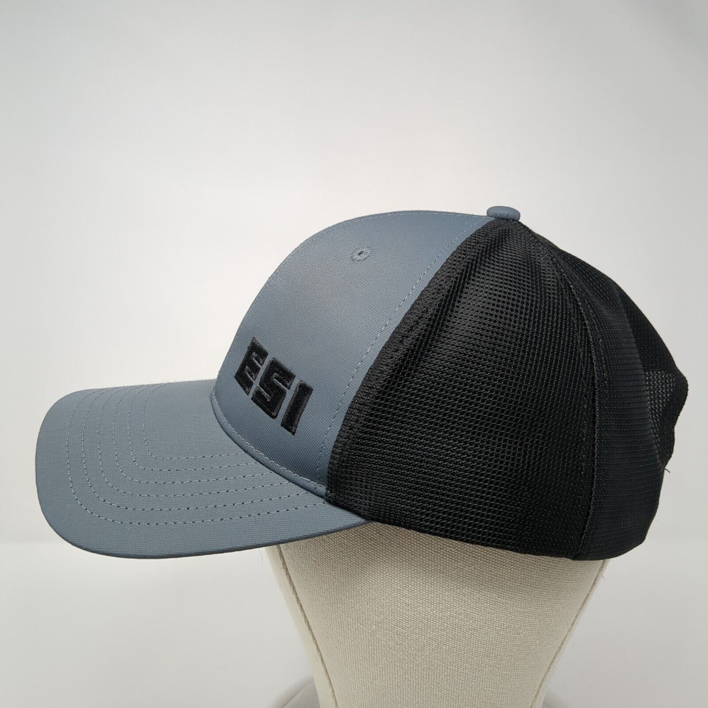 ESI Snapback Trucker Hat Gray OS Adjustable Embroidered Mesh Back Outdoor Cap