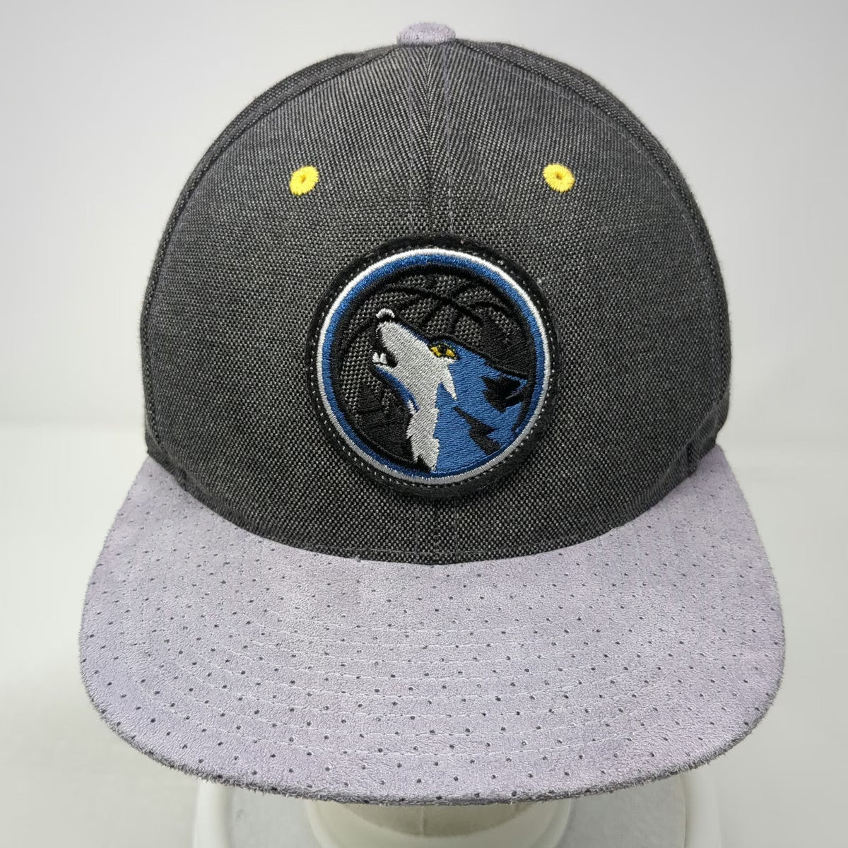 Minnesota Timberwolves NBA Mitchell & Ness Snapback Hat Gray One Size Perforated