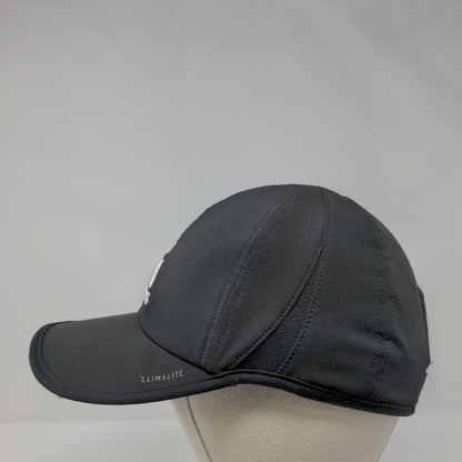 Adidas Climalite Strapback Hat Black One Size 3 Stripes Embroidered
