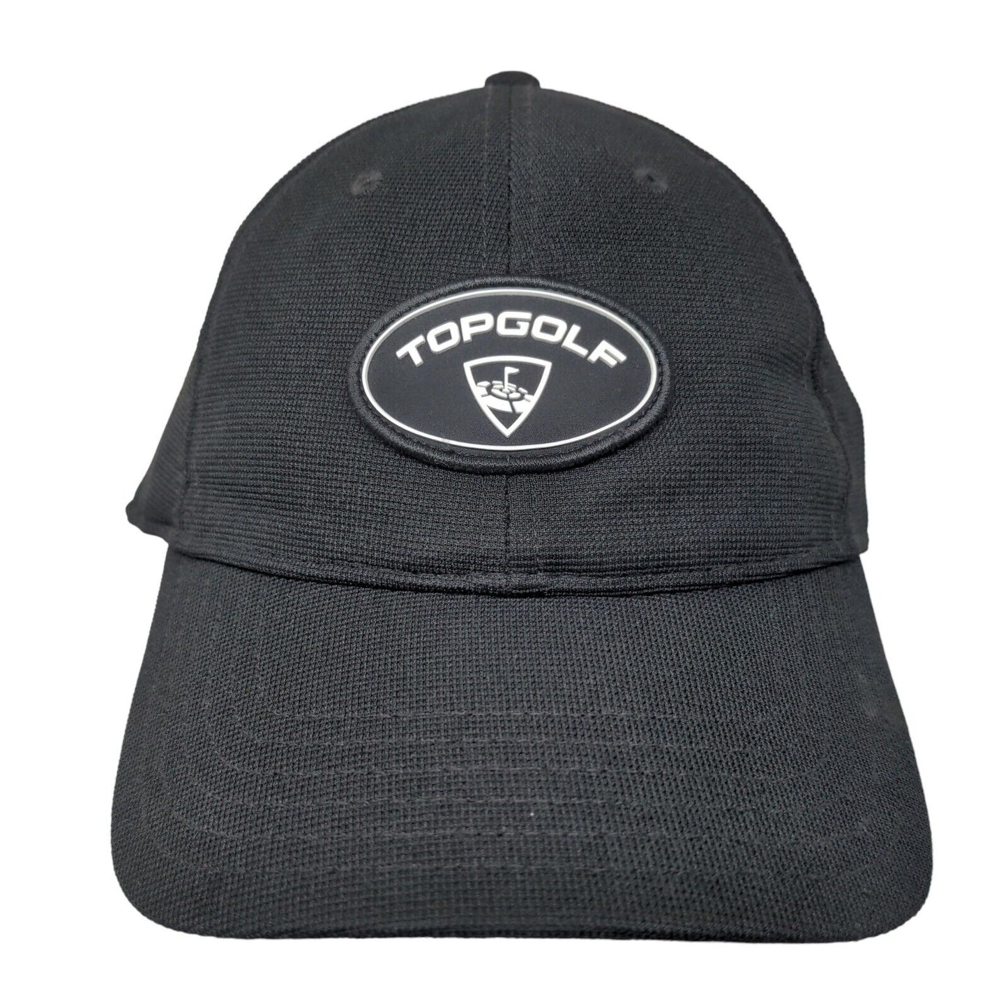 Topgolf Patch Fitted Hat Black Large/XL 6 Panel Vent Holes Callaway