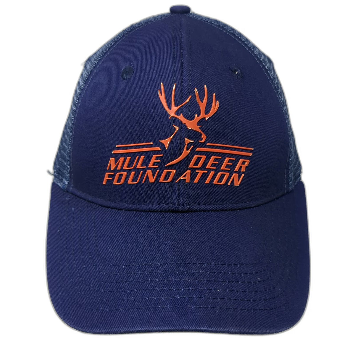 Mule Deer Foundation Blue Baseball Cap One Size Mesh Back Slideback 3D Logo Hat
