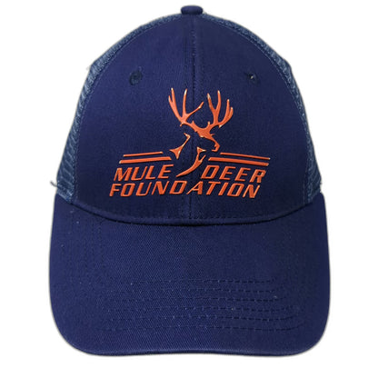 Mule Deer Foundation Blue Baseball Cap One Size Mesh Back Slideback 3D Logo Hat