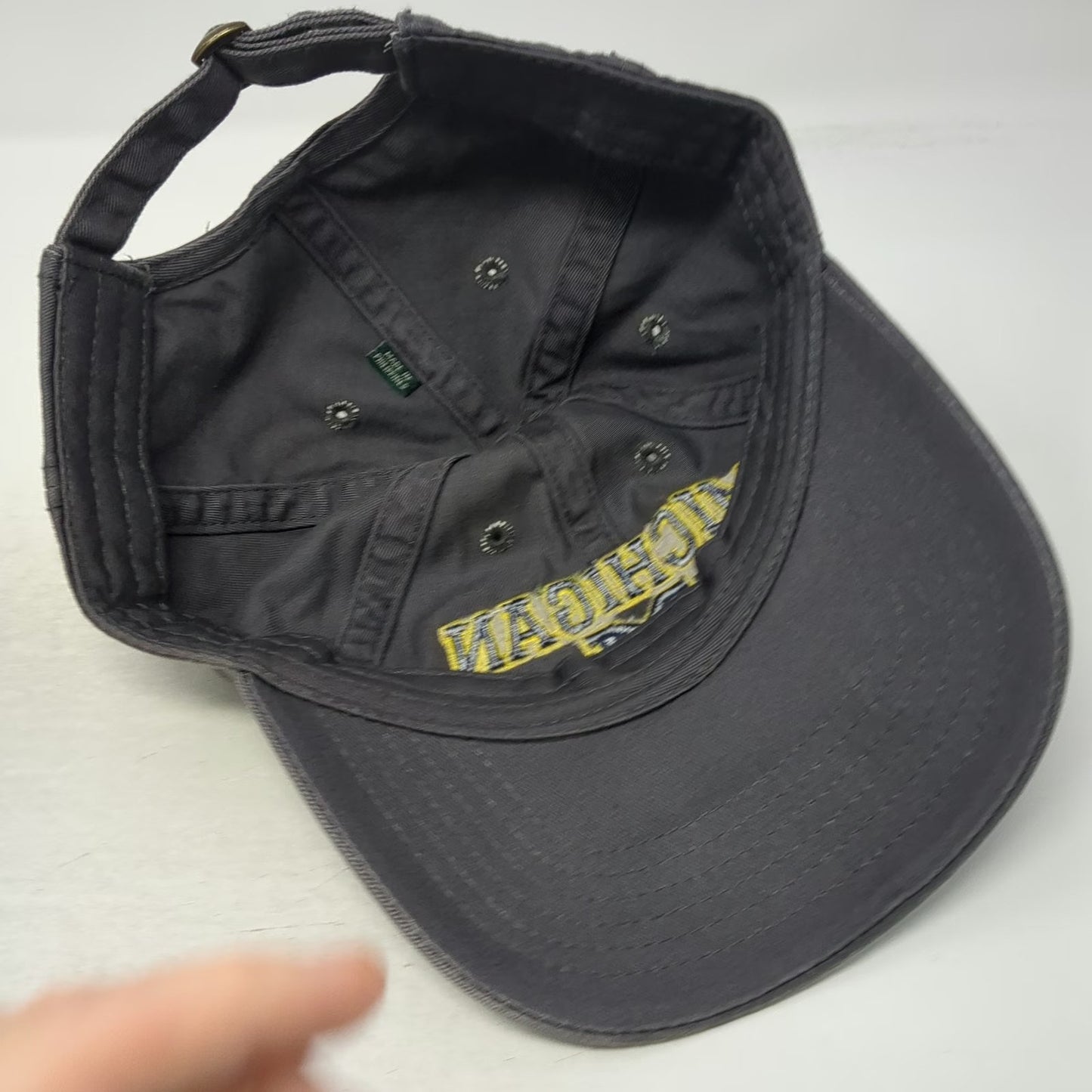 Michigan Wolverines NCAA Legacy Gray Blue Yellow One Size Cap Slideback Logo Hat