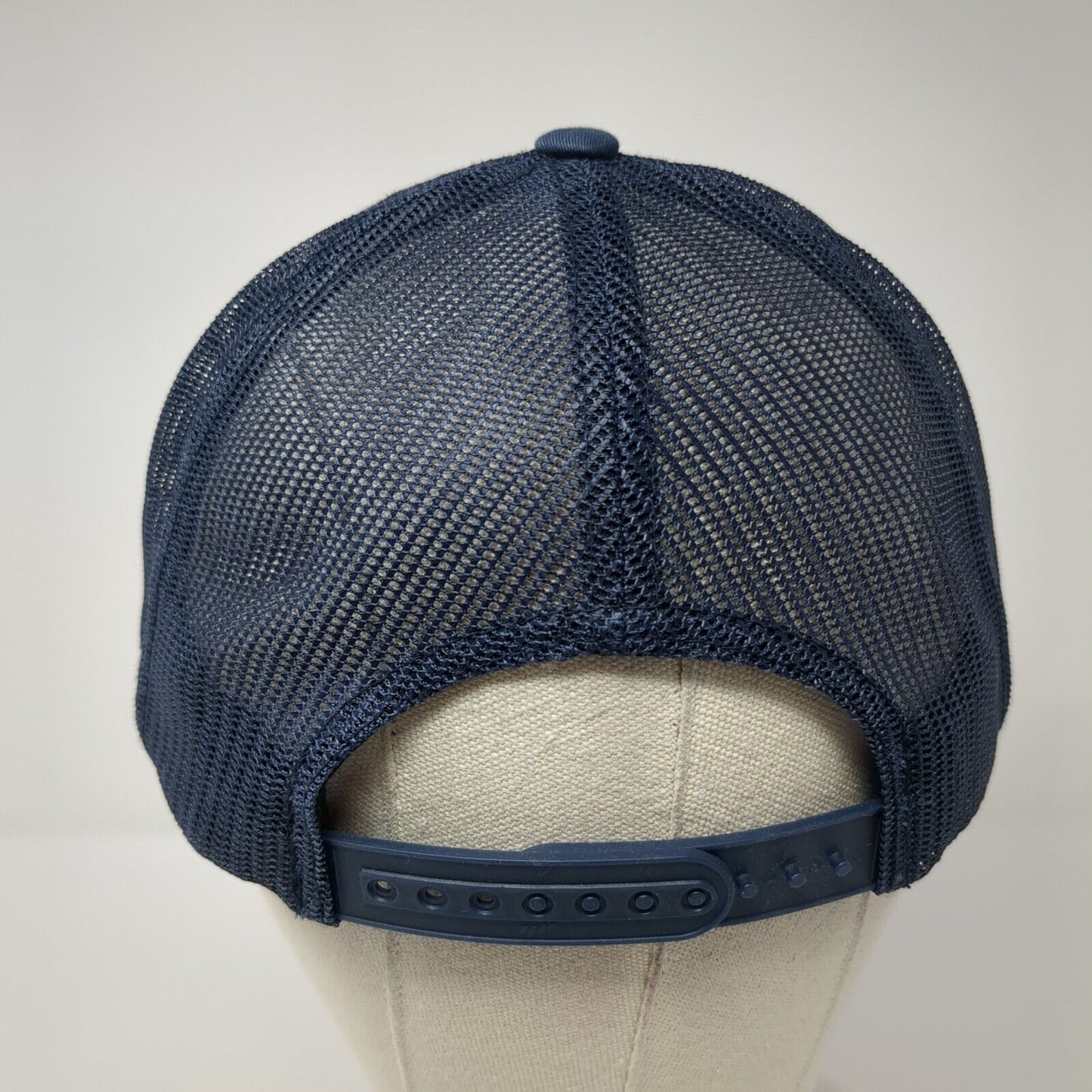 Tractor Beverage Co. Snapback Trucker Hat Blue OS Adjustable Mesh Back Yupoong