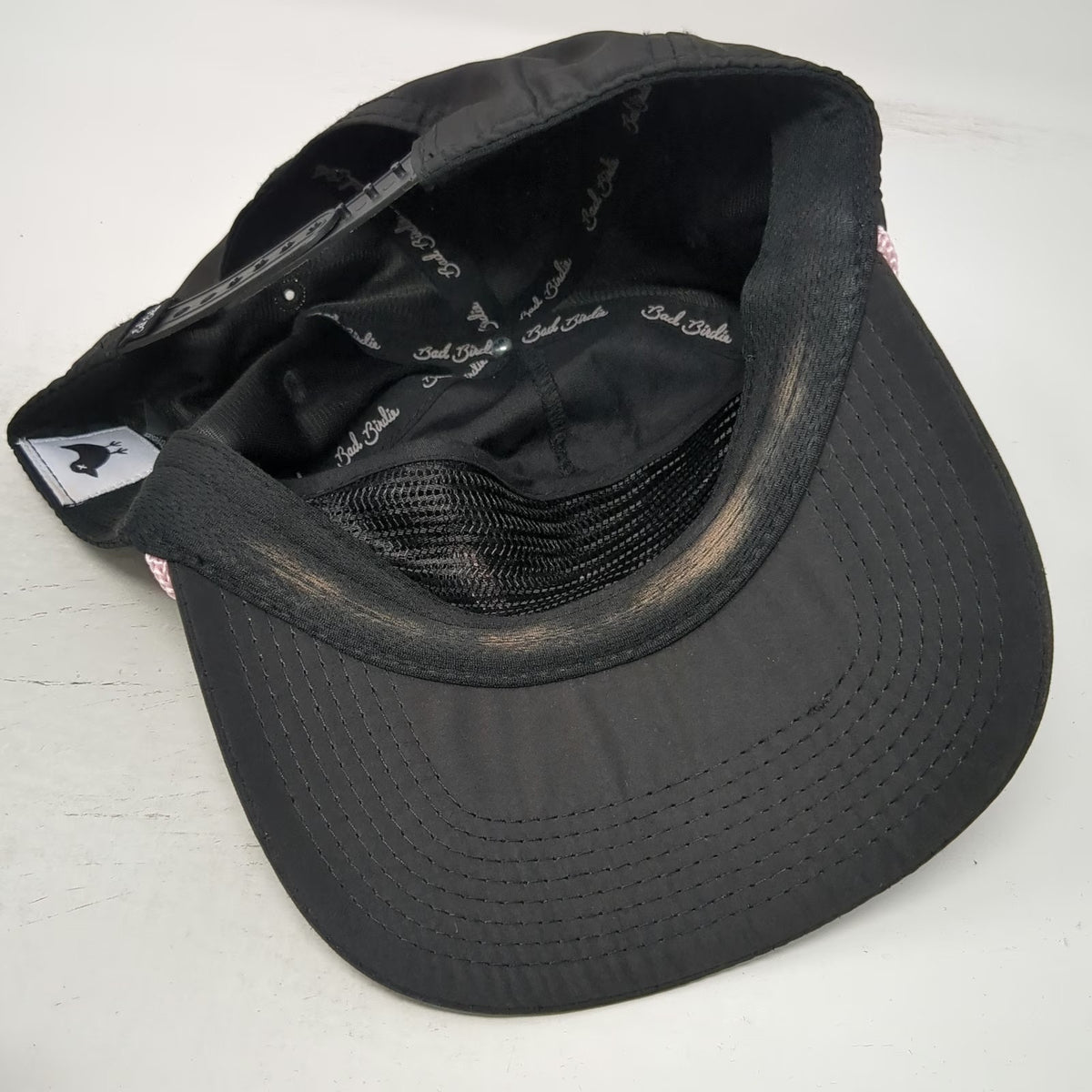 Bad Birdie 5 Panel Black Pink One Size Rope Snapback Polyester Golf Hat Script
