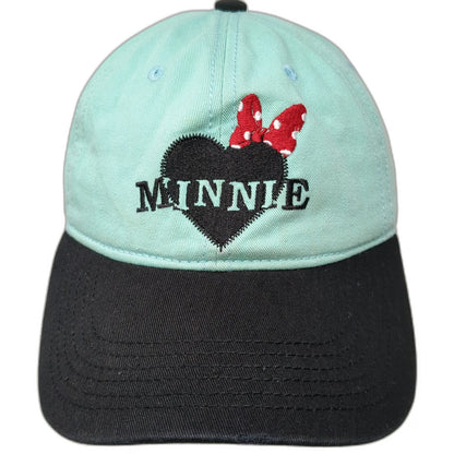 Disney Baseball Cap Blue Black Red One Size Minnie Mouse Heart Adjustable Hat