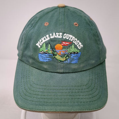 AJM International Pickle Lake Outposts Fishing Green One Size Baseball Cap Hat