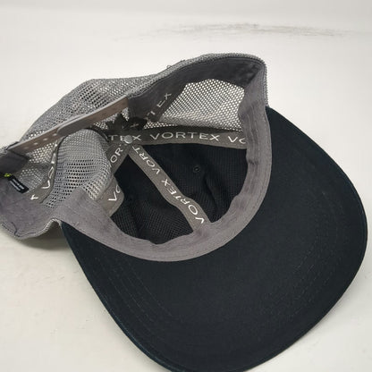 Vortex Trucker Hat Black Gray One Size Mesh Snapback Mountain Logo Patch Brim