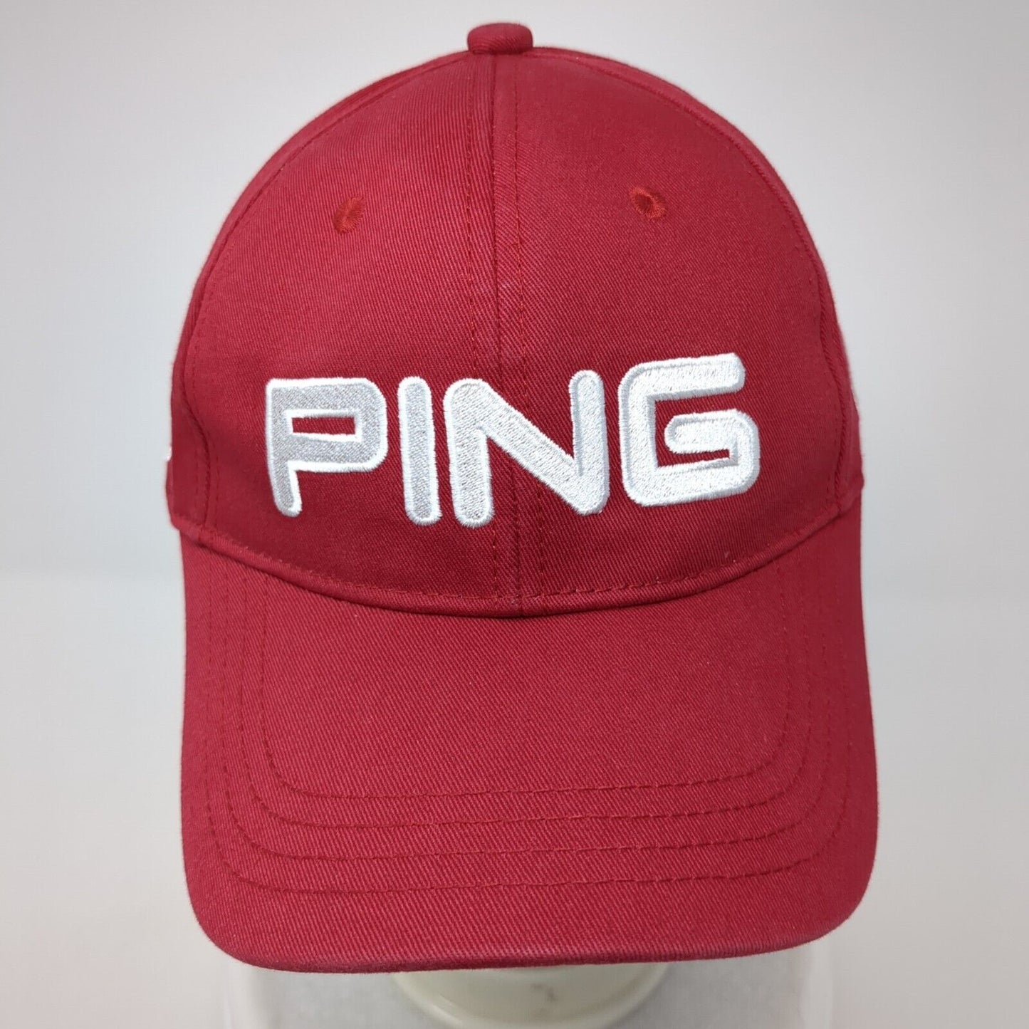 PING G5 Slideback Golf Hat Red One Size Adjustable Embroidered 6 Panel Cotton