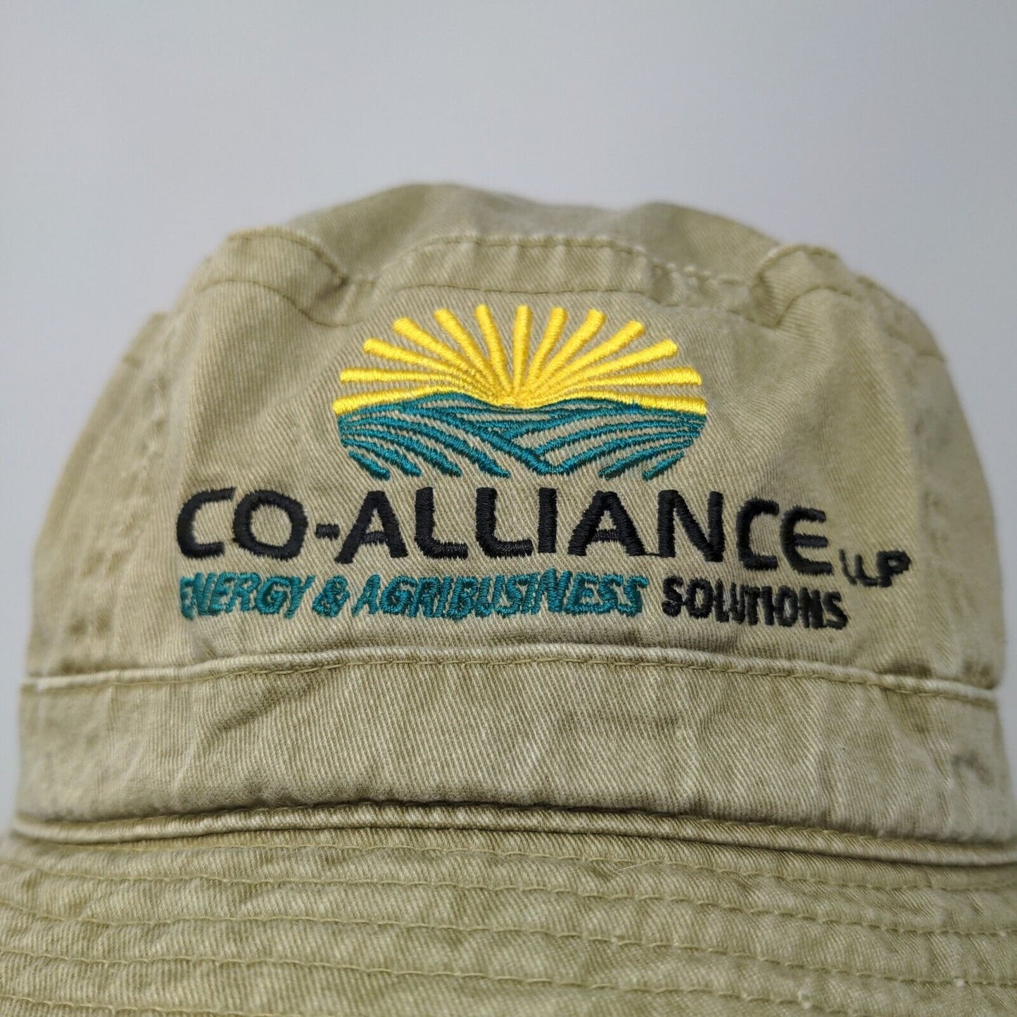 Headshots Men's Bucket Hat Green Tan Size M-L Embroidered Co Alliance Logo