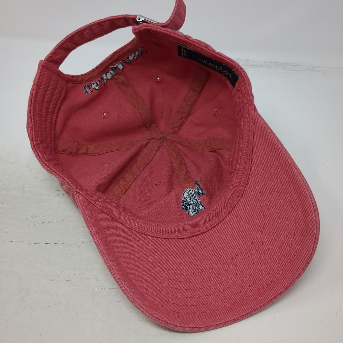 U.S. Polo Assn. Baseball Cap Pink One Size Adjustable Embroidered Cotton Hat