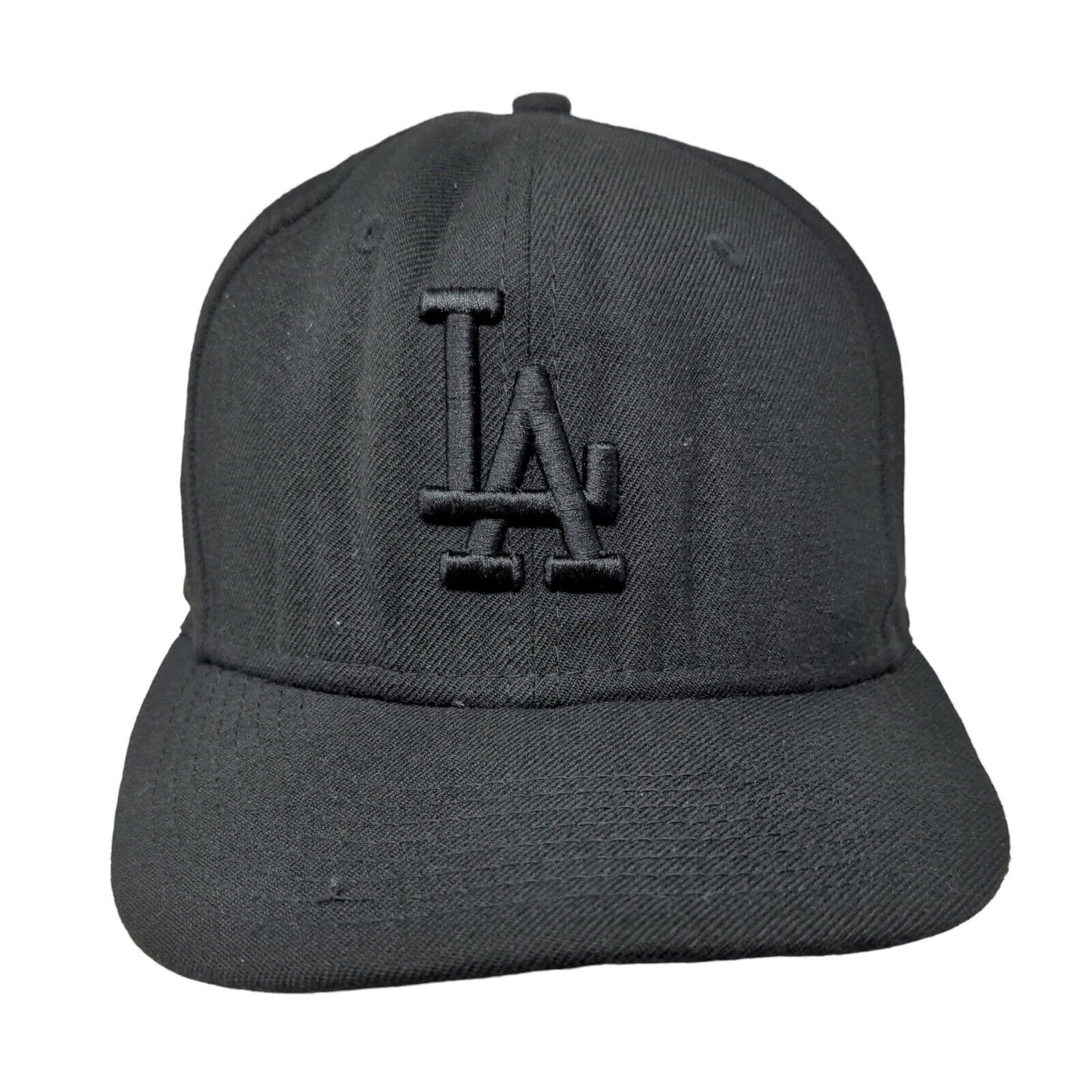 LA Dodgers Fitted Hat Black Size 7 1/2 Embroidered Logo New Era Joseline