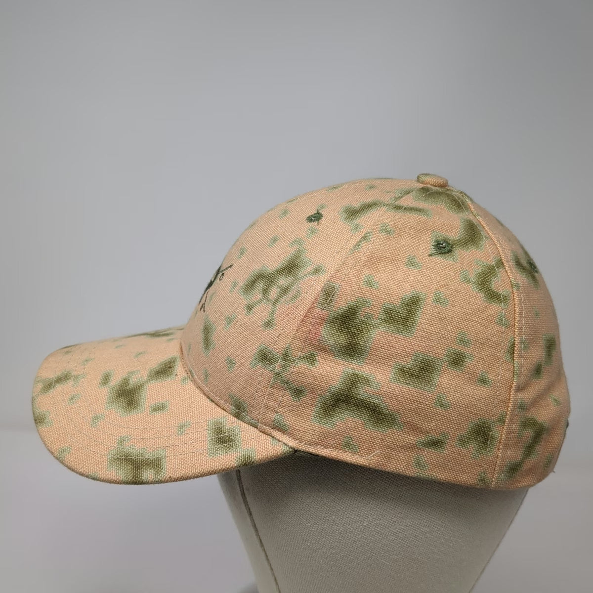 Stussy Snapback Orange One Size Digital Camo Skull Logo Canvas Hat 6 Panel