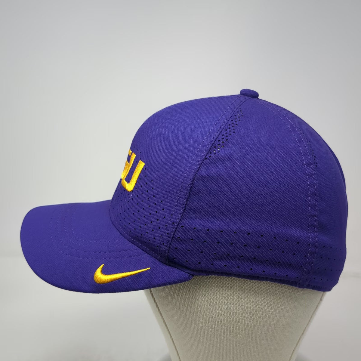 Nike LSU Tigers NCAA Purple One Size Cap Hat Classic 99 Perforated Dri-FIT Tech