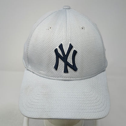 New York Yankees MLB New Era Baseball Cap Gray Blue L 39THIRTY Stretch Fit Mesh
