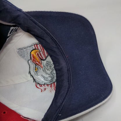 American Flag Eagle Strapback Hat Multi OSFA Embroidered Colorblock