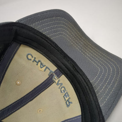 Ahead Gray Baseball Cap One Size Bombardier Challenger Logo Strapback Hat Mesh