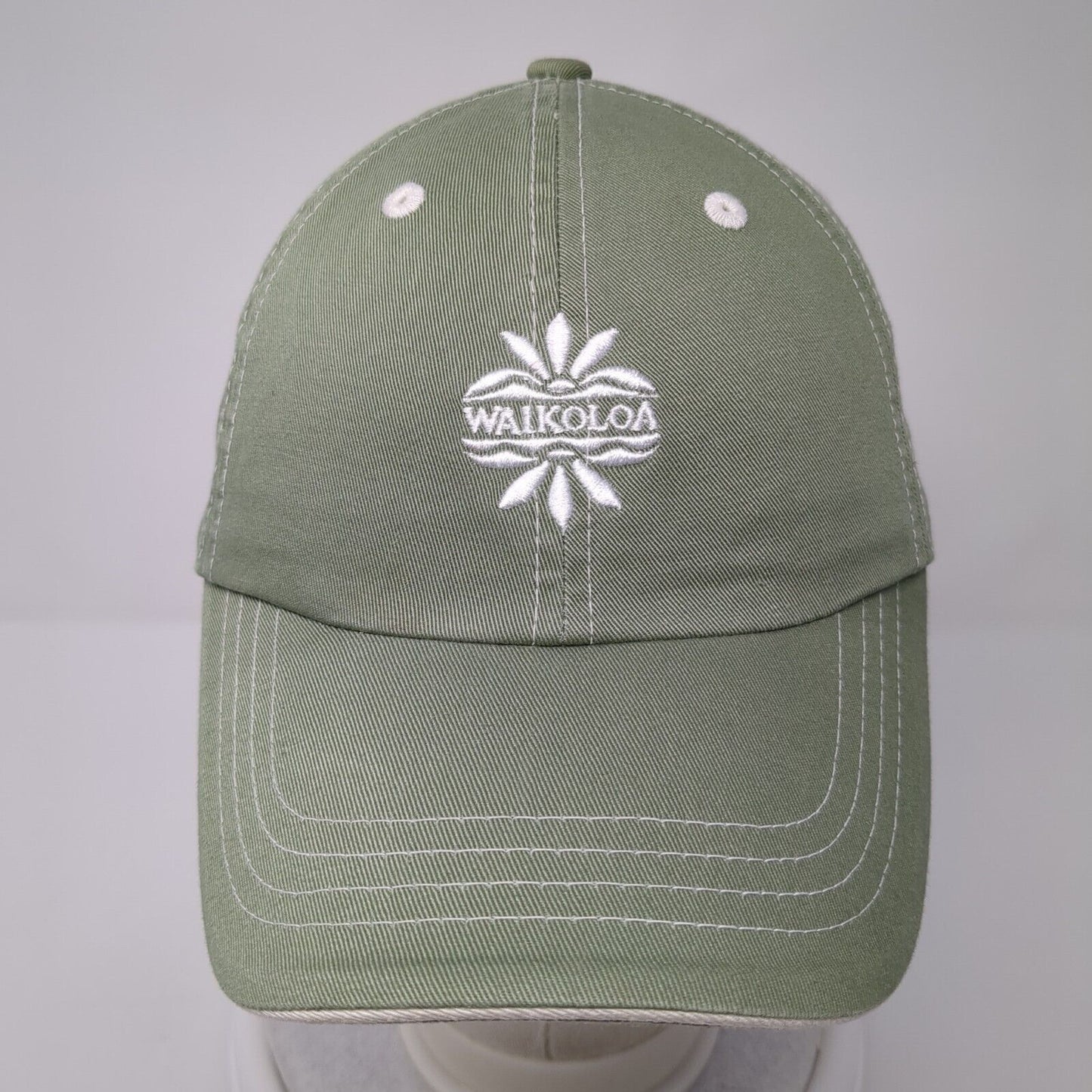 Waikoloa Hawaii Strapback Hat Green One Size Adjustable Embroidered Cotton