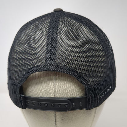 Vortex Trucker Hat Black One Size Mesh Back Mountain Patch Snapback Outdoors