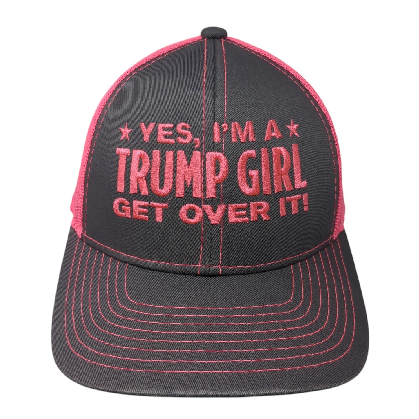 Yes I'm A Trump Girl Get Over It! Snapback Trucker Hat Multi One Size