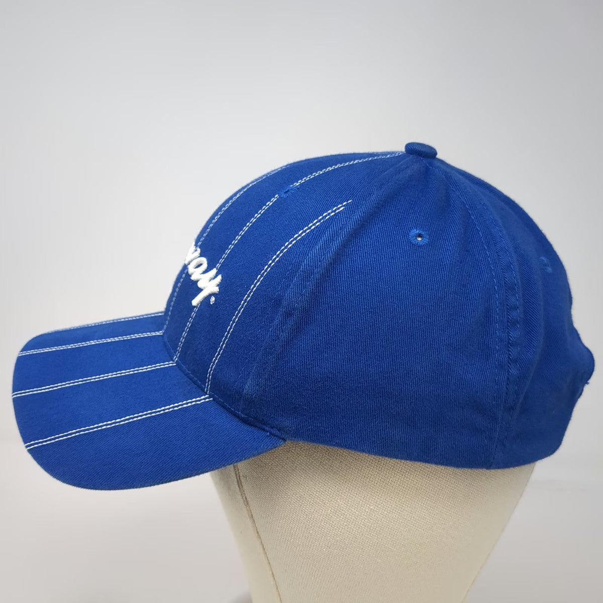 Con-way Blue Baseball Cap One Size Pinstripe Slideback Hat Embroidered Script
