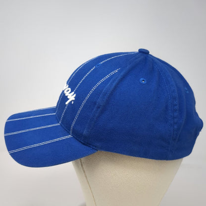 Con-way Blue Baseball Cap One Size Pinstripe Slideback Hat Embroidered Script