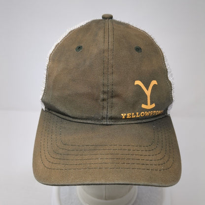 Yellowstone Snapback Trucker Hat Brown One Size Adjustable Mesh Back 6 Panel