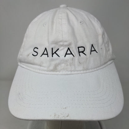 SAKARA Slideback Hat White One Size Adjustable Embroidered Port & Company