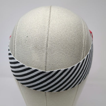Slazenger Visor Pink One Size Black White Striped Elastic Back Panther Logo Hat