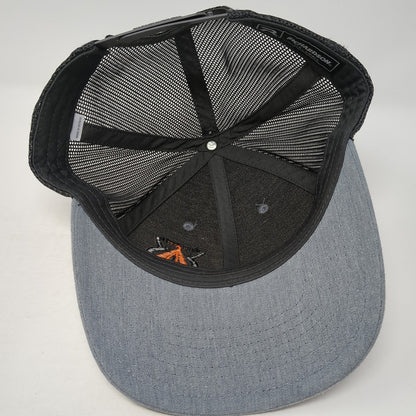 Richardson Snapback Mesh Back Trucker Hat Gray Small Embroidered Logo