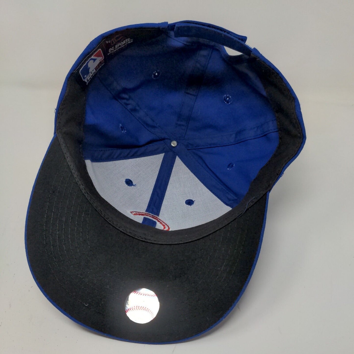 OC Sports Men's Strapback Hat Blue OSFM Embroidered Chicago Cubs Logo