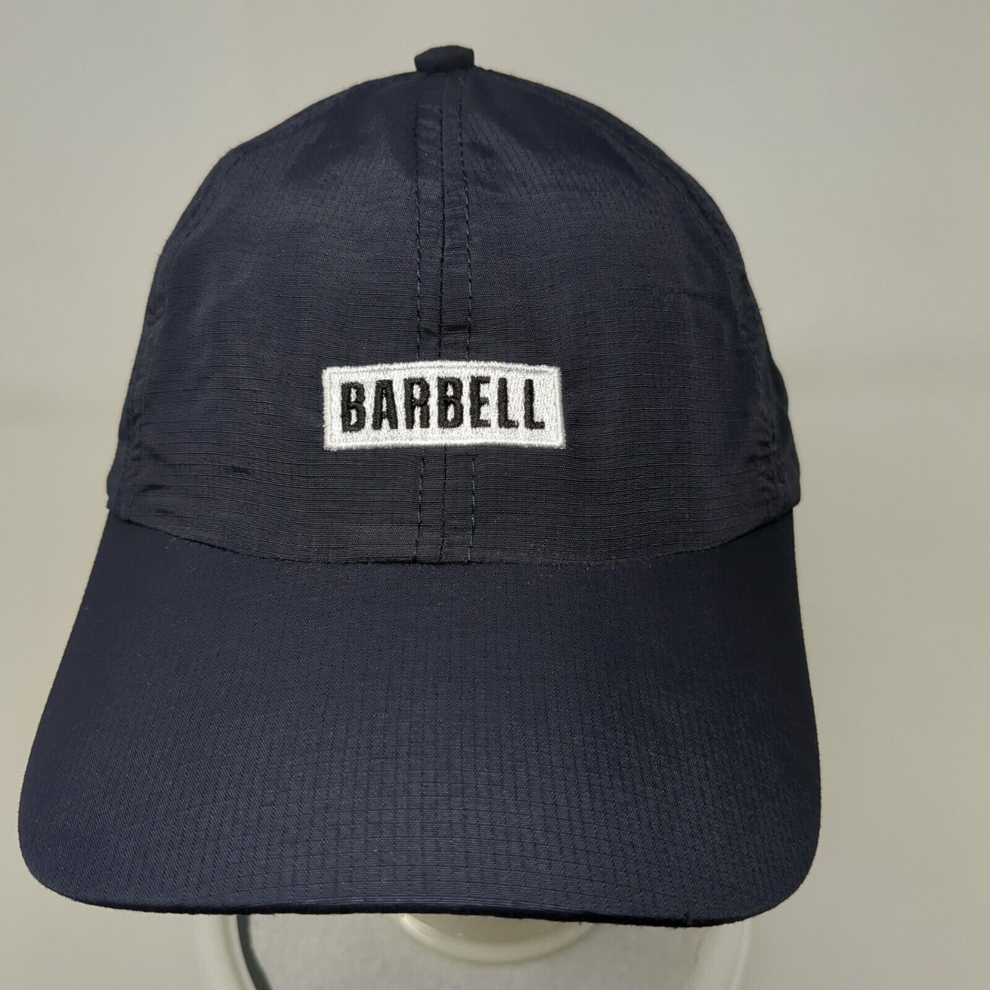 Barbell Strapback Hat Blue One Size Adjustable Embroidered 6 Panel
