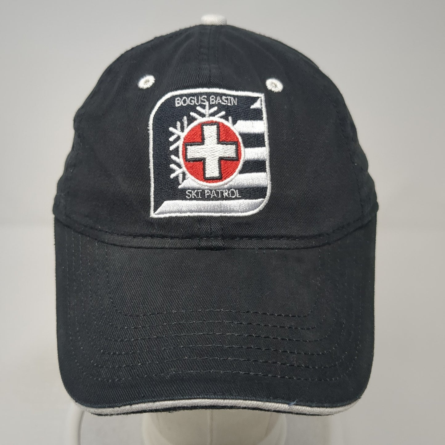 Bogus Basin Ski Patrol Slideback Hat Black One Size Embroidered Sportsman
