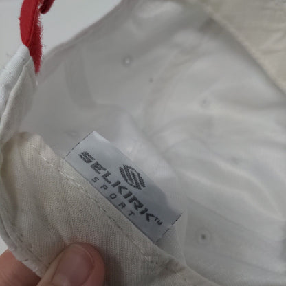 Selkirk Sport Strapback Hat White OSFA Adjustable Embroidered 6 Panel Polyester