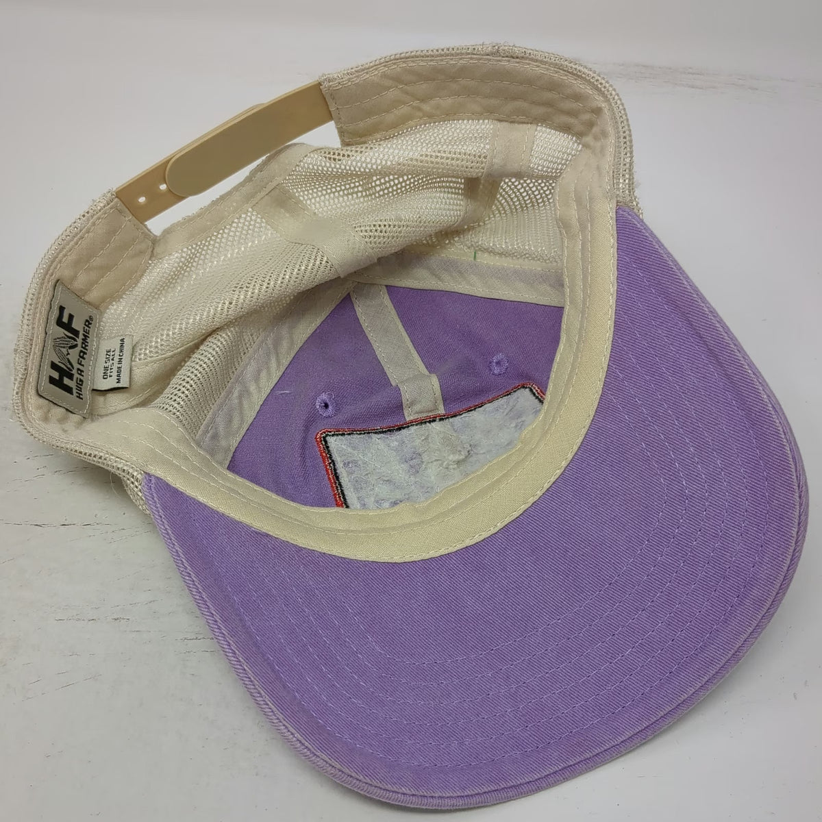 HAF Hug A Farmer Trucker Hat Purple One Size Mesh Snapback Corn Agriculture