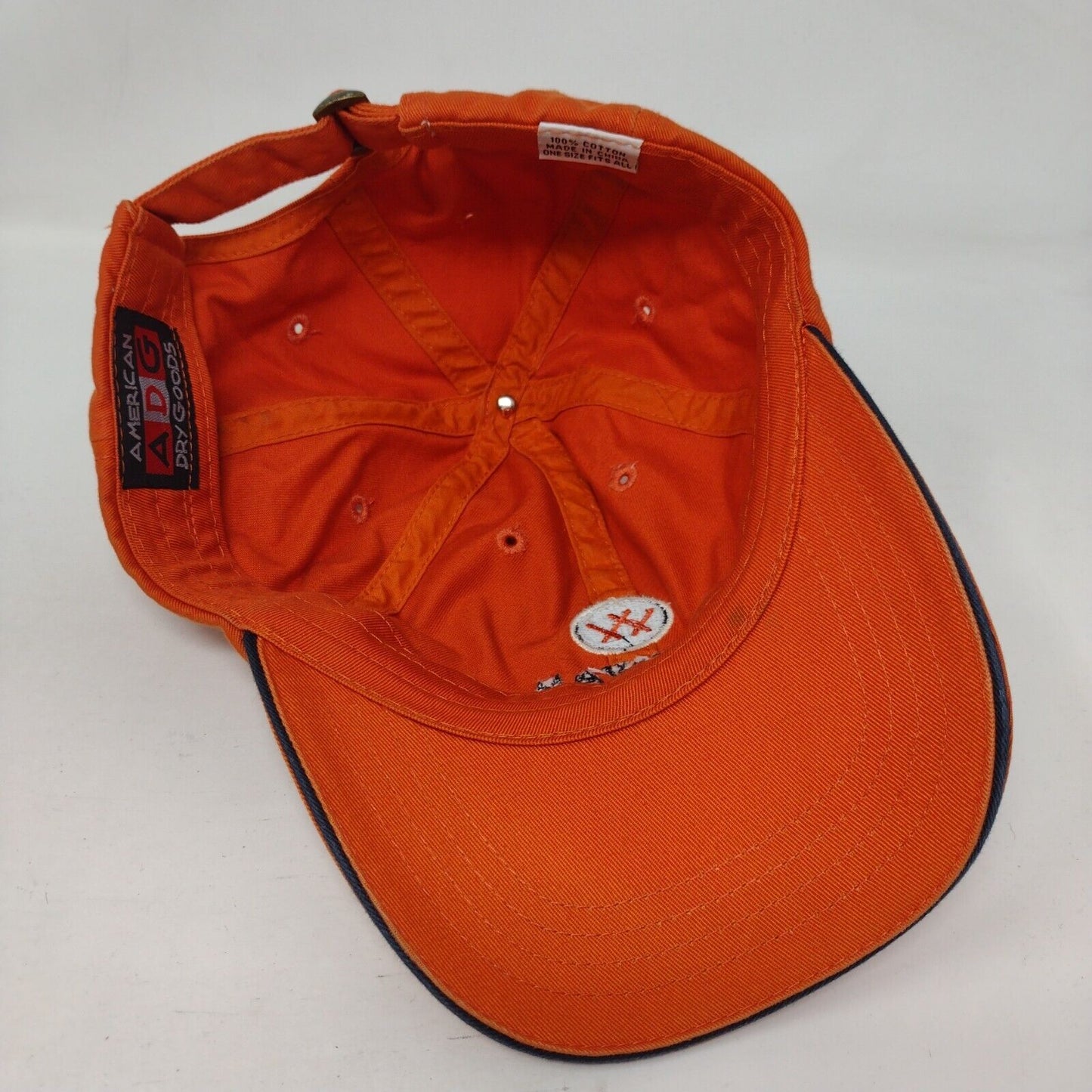 Wigwam Golf Club Slideback Hat Orange OSFA Adjustable Embroidered Cotton