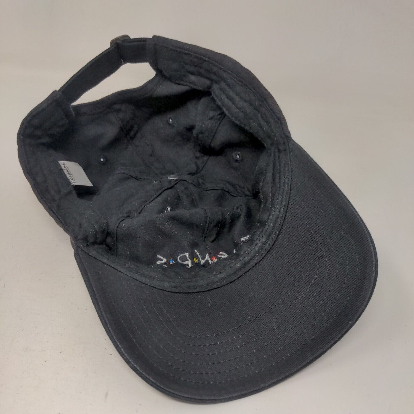 FRIENDS Slideback Hat Black One Size Adjustable Embroidered Vented Holes