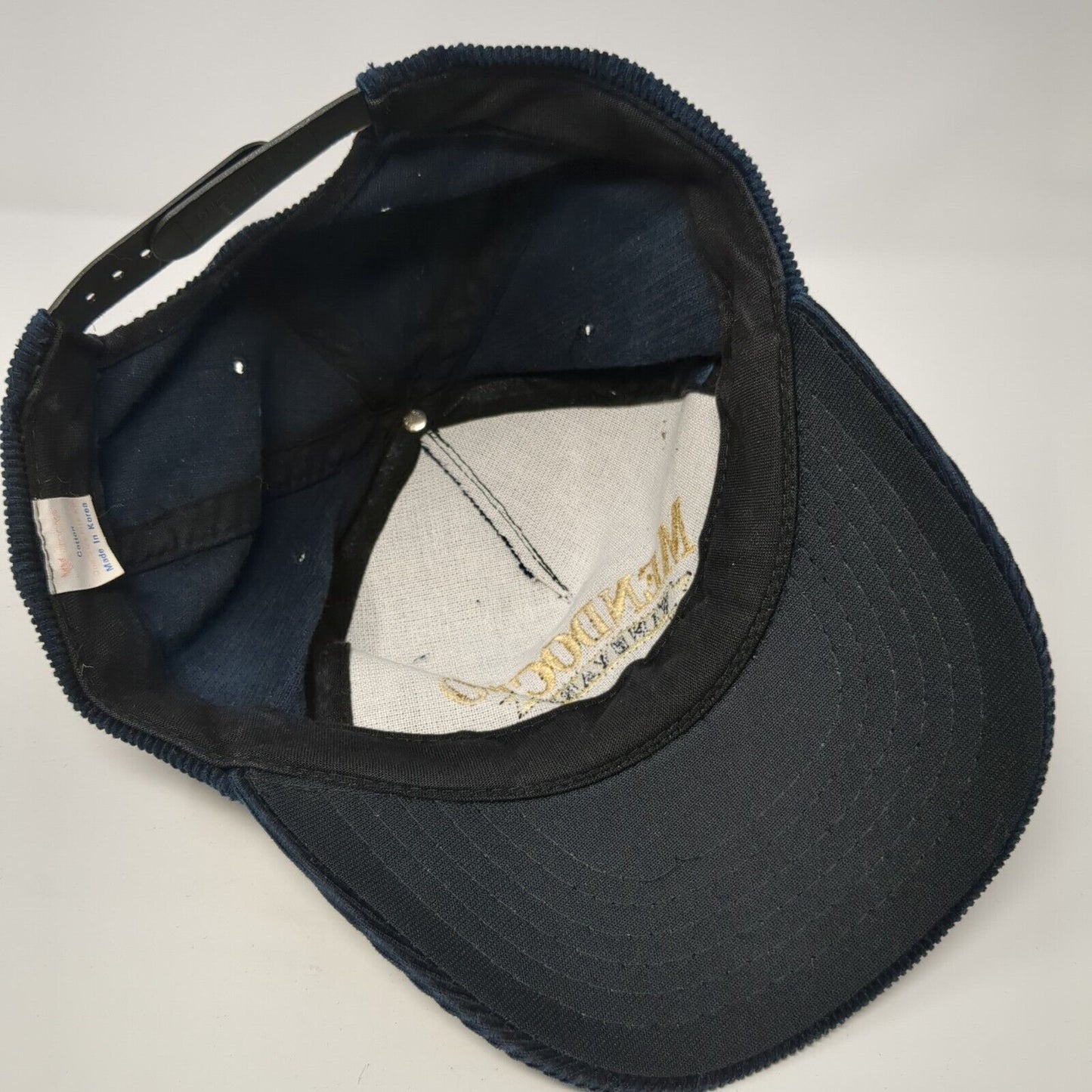 Mendocino Vineyards Snapback Hat Blue One Size Adjustable Embroidered