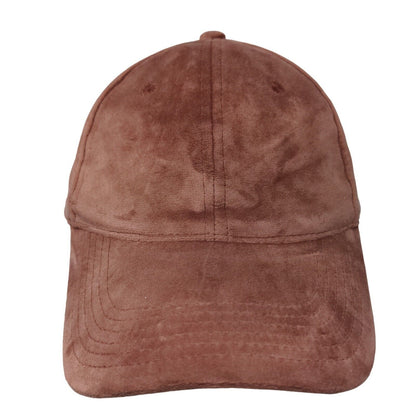 Unbranded Strapback Suede Hat Pinkish-Brown One Size 6 Panel Blank