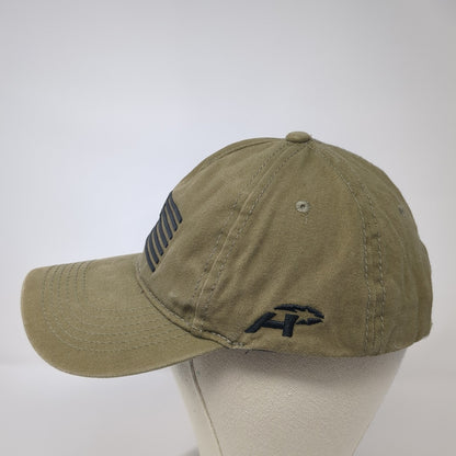 American Flag Army Strapback Baseball Cap Brown One Size Adjustable Patriotic