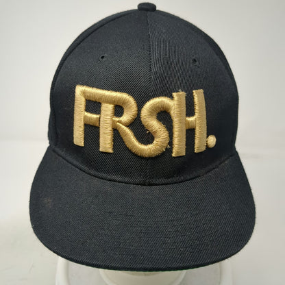 Crown Snapback Black One Size FRSH Visuals Threads Green Underbrim Flat Bill Hat