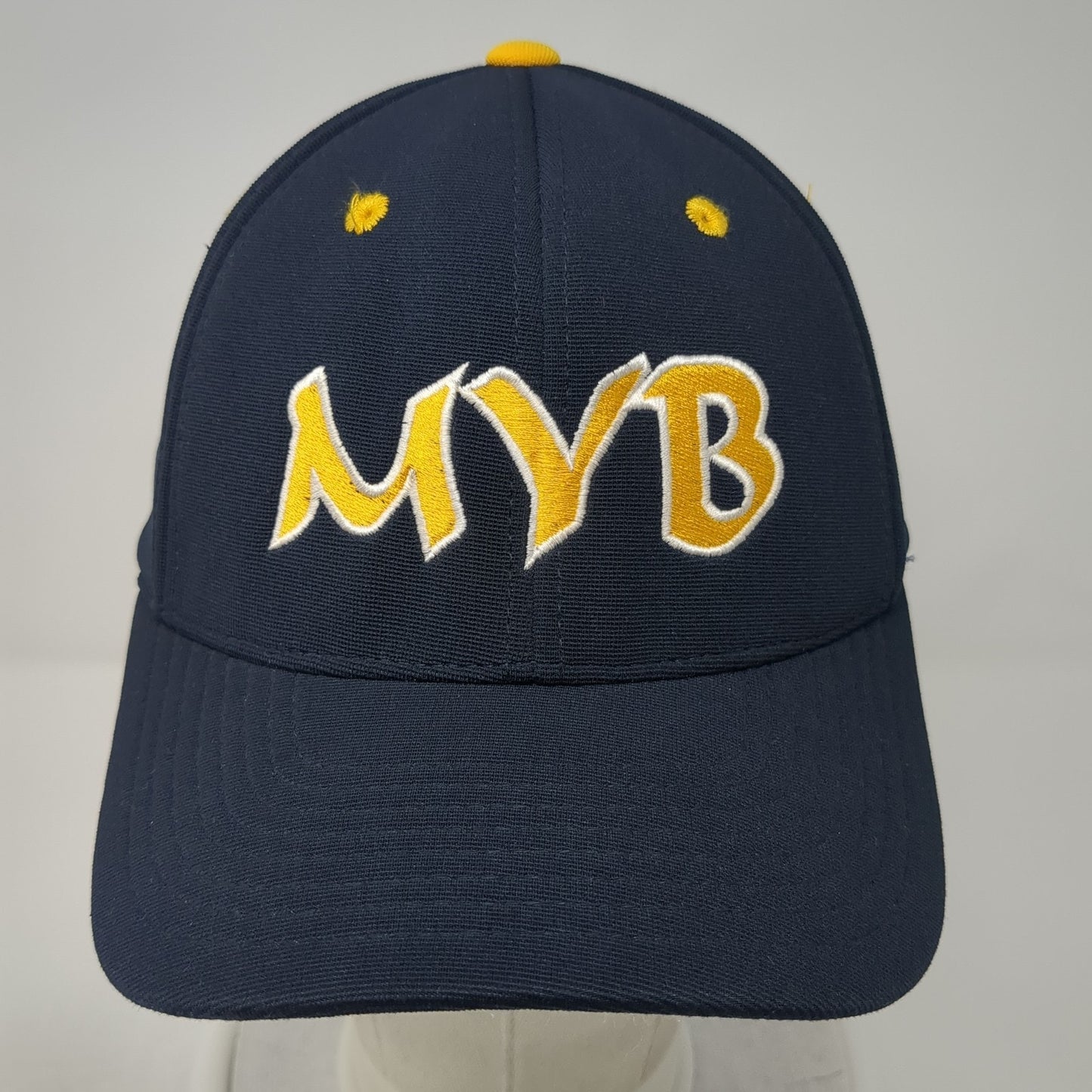 MYB Fitted Hat Blue 7 3/8 Embroidered Letters Pacific Headwear Outdoor