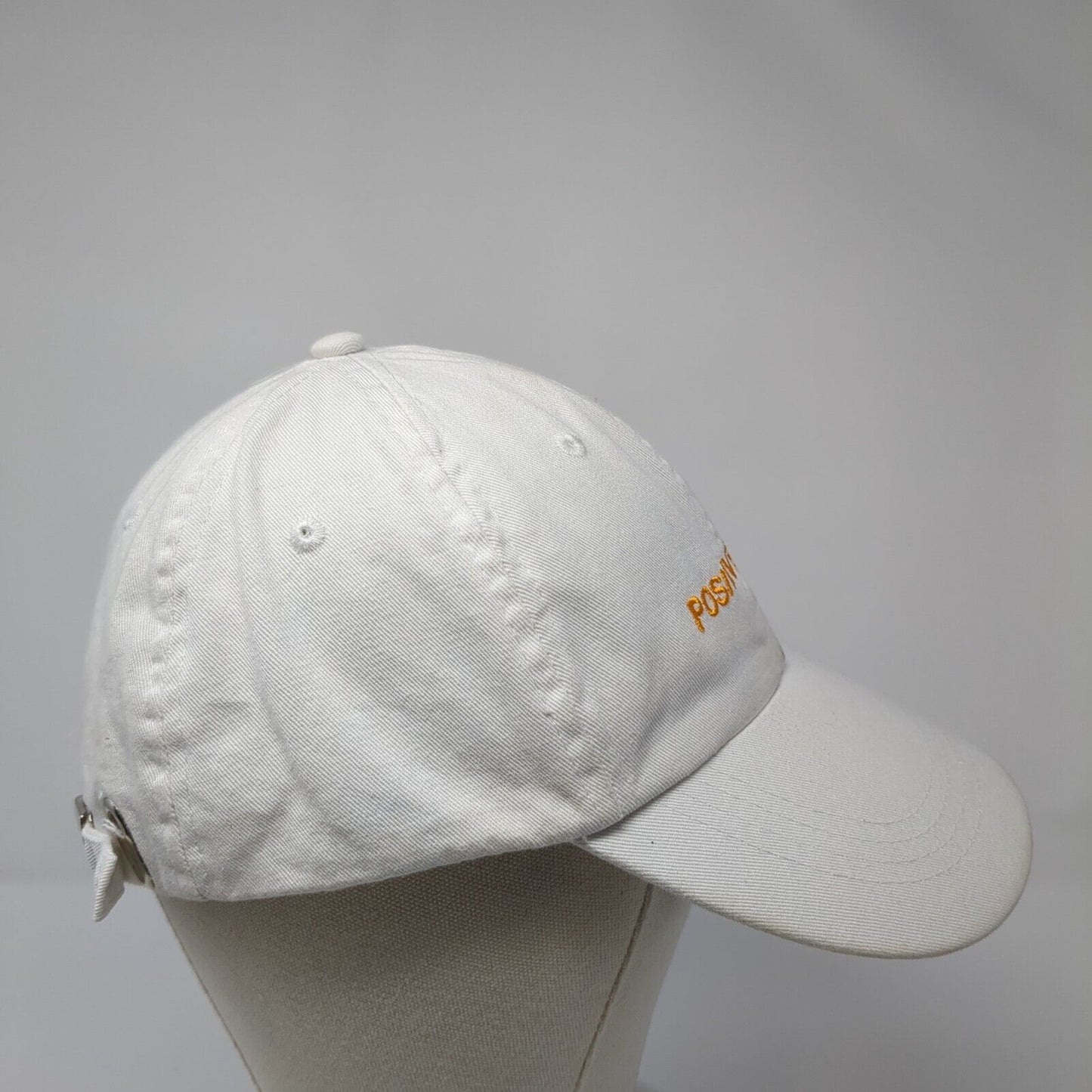 Positive Vibes Slideback Hat White One Size Adjustable Embroidered